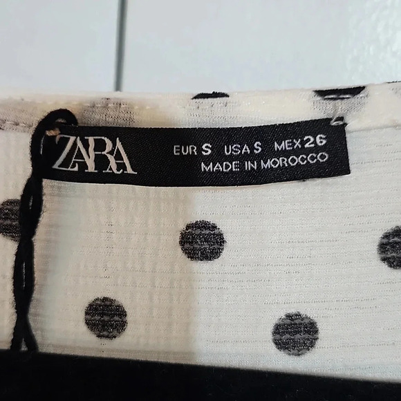 Zara Basics White Polka Dot Midi Dress – Size Small, Classic Fit & Flare - Picture 5 of 8